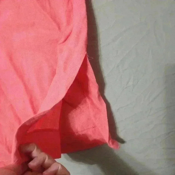 Zara Basic Women's Size L Pullover Tunic Pink 3/4 Sleeve V Neck Side Split - Picture 3 of 7